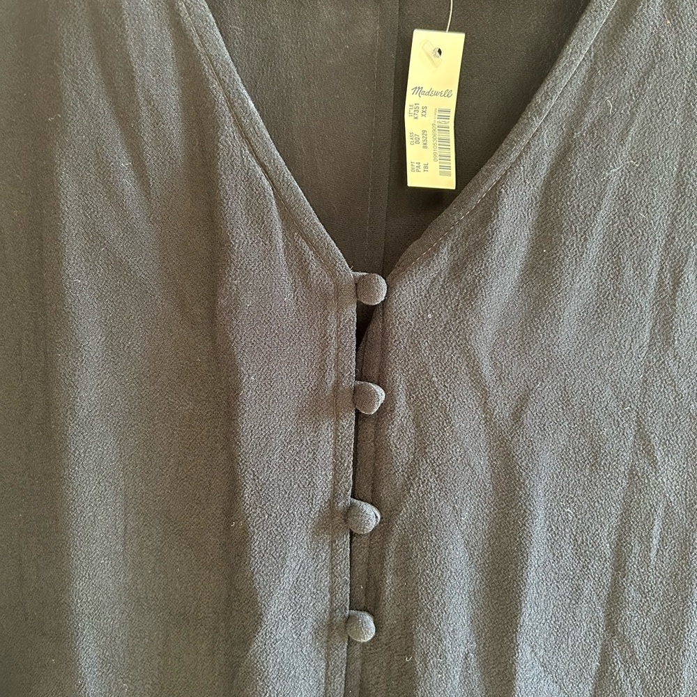 Madewell Heather long sleeve black button-front dress, NWT, size xxs - Picture 15 of 15